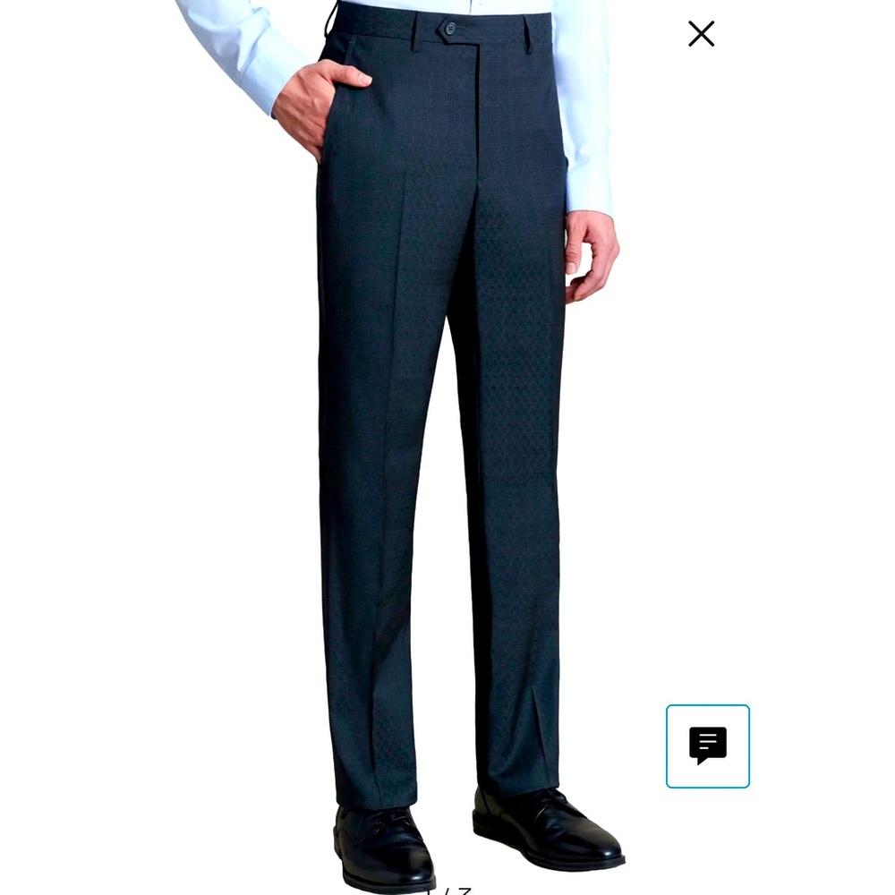 Santorelli Luxury Flat Front Wool Pants. Charcoal. Size 38